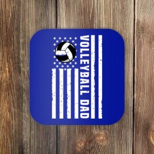 Volleyball Dad Coach Retro American Flag Gift For A Dad Gift Coaster