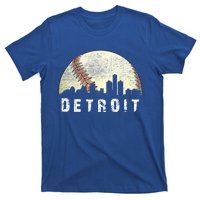 Vintage Detroit Cityscape Baseball Lover T-Shirt