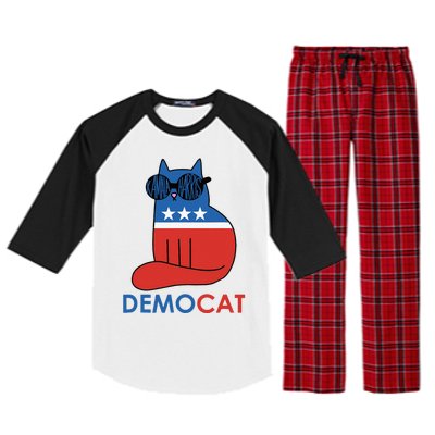 Vote Democat Cat Democrat Liberal Cat Lover Funny Raglan Sleeve Pajama Set