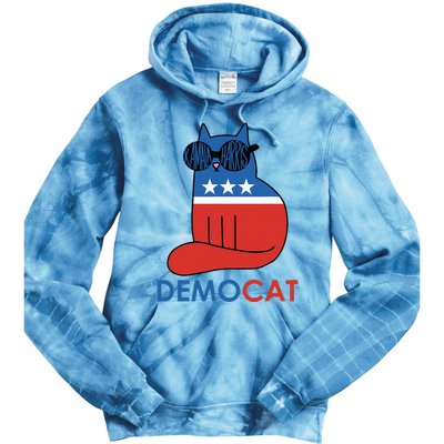 Vote Democat Cat Democrat Liberal Cat Lover Funny Tie Dye Hoodie