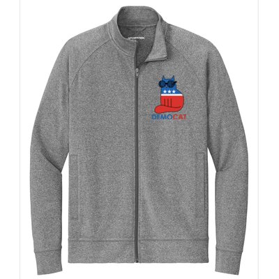 Vote Democat Cat Democrat Liberal Cat Lover Funny Stretch Full-Zip Cadet Jacket