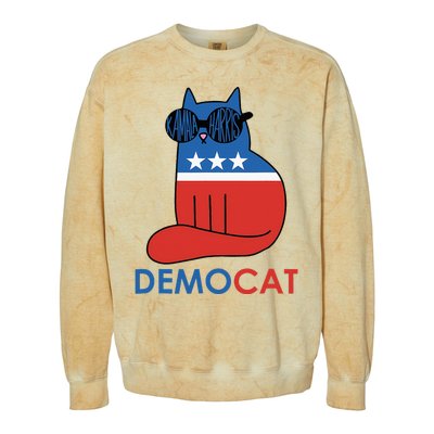 Vote Democat Cat Democrat Liberal Cat Lover Funny Colorblast Crewneck Sweatshirt