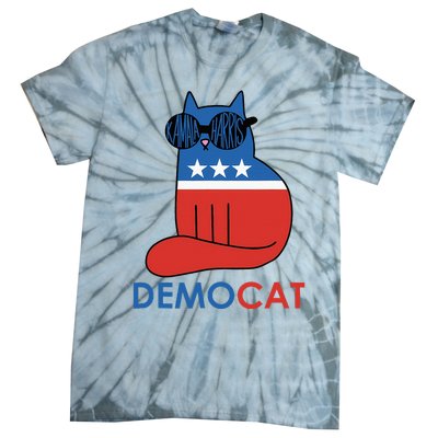 Vote Democat Cat Democrat Liberal Cat Lover Funny Tie-Dye T-Shirt