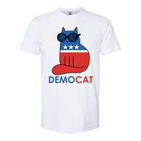 Vote Democat Cat Democrat Liberal Cat Lover Funny Softstyle CVC T-Shirt