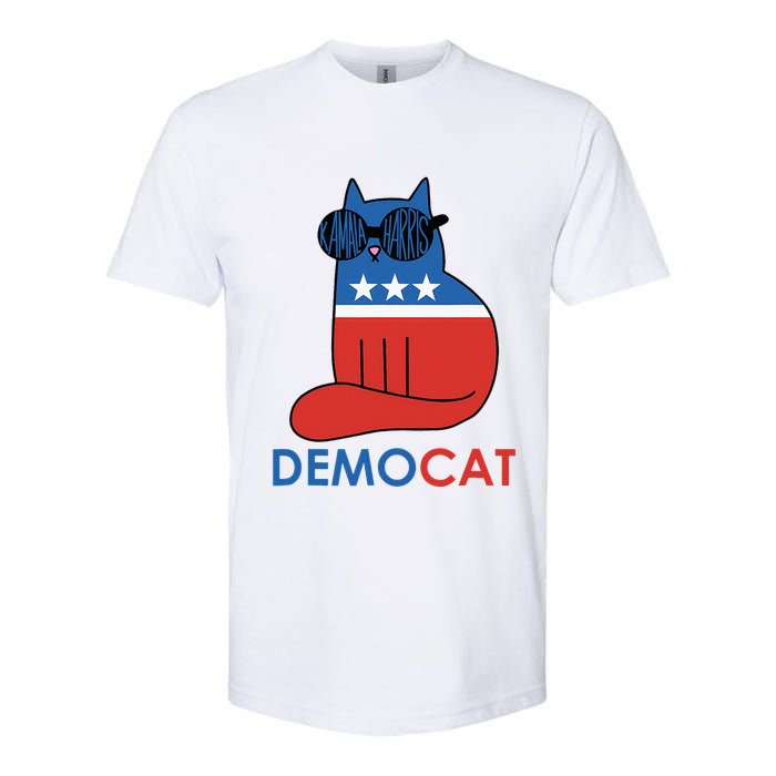 Vote Democat Cat Democrat Liberal Cat Lover Funny Softstyle CVC T-Shirt