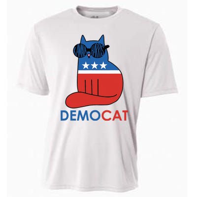 Vote Democat Cat Democrat Liberal Cat Lover Funny Cooling Performance Crew T-Shirt