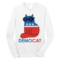 Vote Democat Cat Democrat Liberal Cat Lover Funny Long Sleeve Shirt