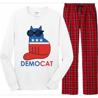 Vote Democat Cat Democrat Liberal Cat Lover Funny Long Sleeve Pajama Set