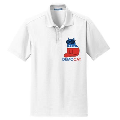 Vote Democat Cat Democrat Liberal Cat Lover Funny Dry Zone Grid Polo