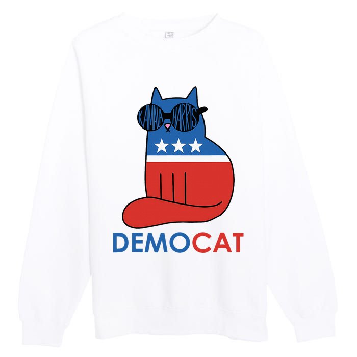 Vote Democat Cat Democrat Liberal Cat Lover Funny Premium Crewneck Sweatshirt