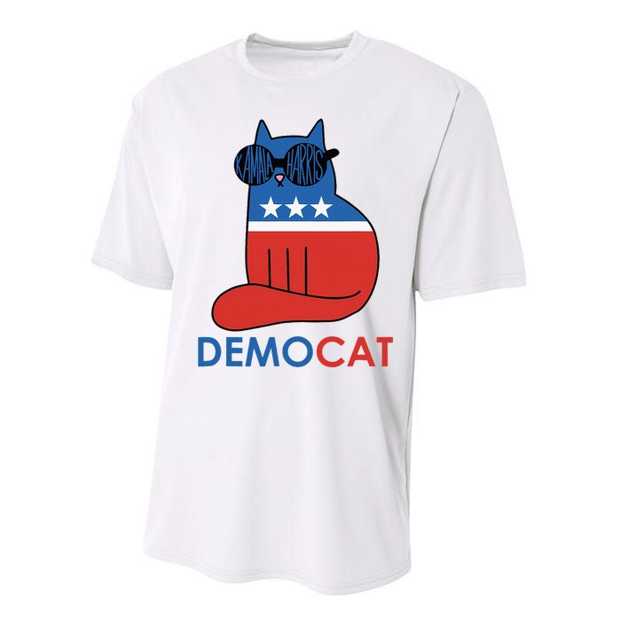 Vote Democat Cat Democrat Liberal Cat Lover Funny Performance Sprint T-Shirt