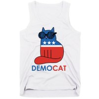 Vote Democat Cat Democrat Liberal Cat Lover Funny Tank Top