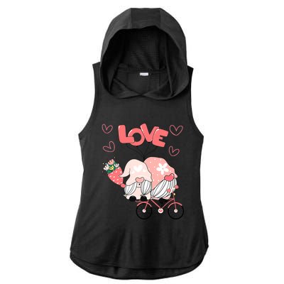 Valentines Day Cute Love Heart Gnome Leopard Cheetah Print Great Gift Ladies PosiCharge Tri-Blend Wicking Draft Hoodie Tank