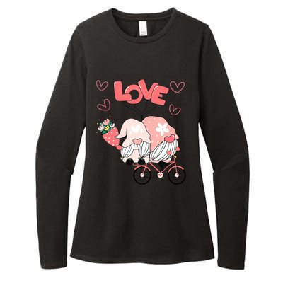 Valentines Day Cute Love Heart Gnome Leopard Cheetah Print Great Gift Womens CVC Long Sleeve Shirt