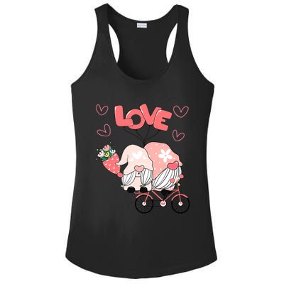 Valentines Day Cute Love Heart Gnome Leopard Cheetah Print Great Gift Ladies PosiCharge Competitor Racerback Tank