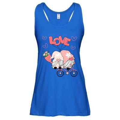 Valentines Day Cute Love Heart Gnome Leopard Cheetah Print Great Gift Ladies Essential Flowy Tank