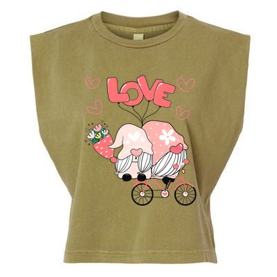 Valentines Day Cute Love Heart Gnome Leopard Cheetah Print Great Gift Garment-Dyed Women's Muscle Tee