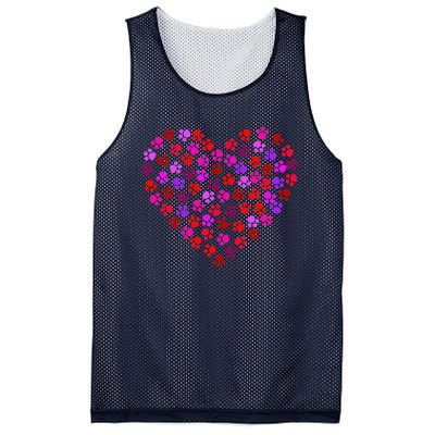 Valentines Day Cat & Dog Paws Mesh Reversible Basketball Jersey Tank