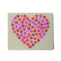 Valentines Day Cat & Dog Paws Mousepad