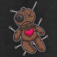 VooDoo Doll Cartoon 7 Panel Mesh Trucker Snapback Hat