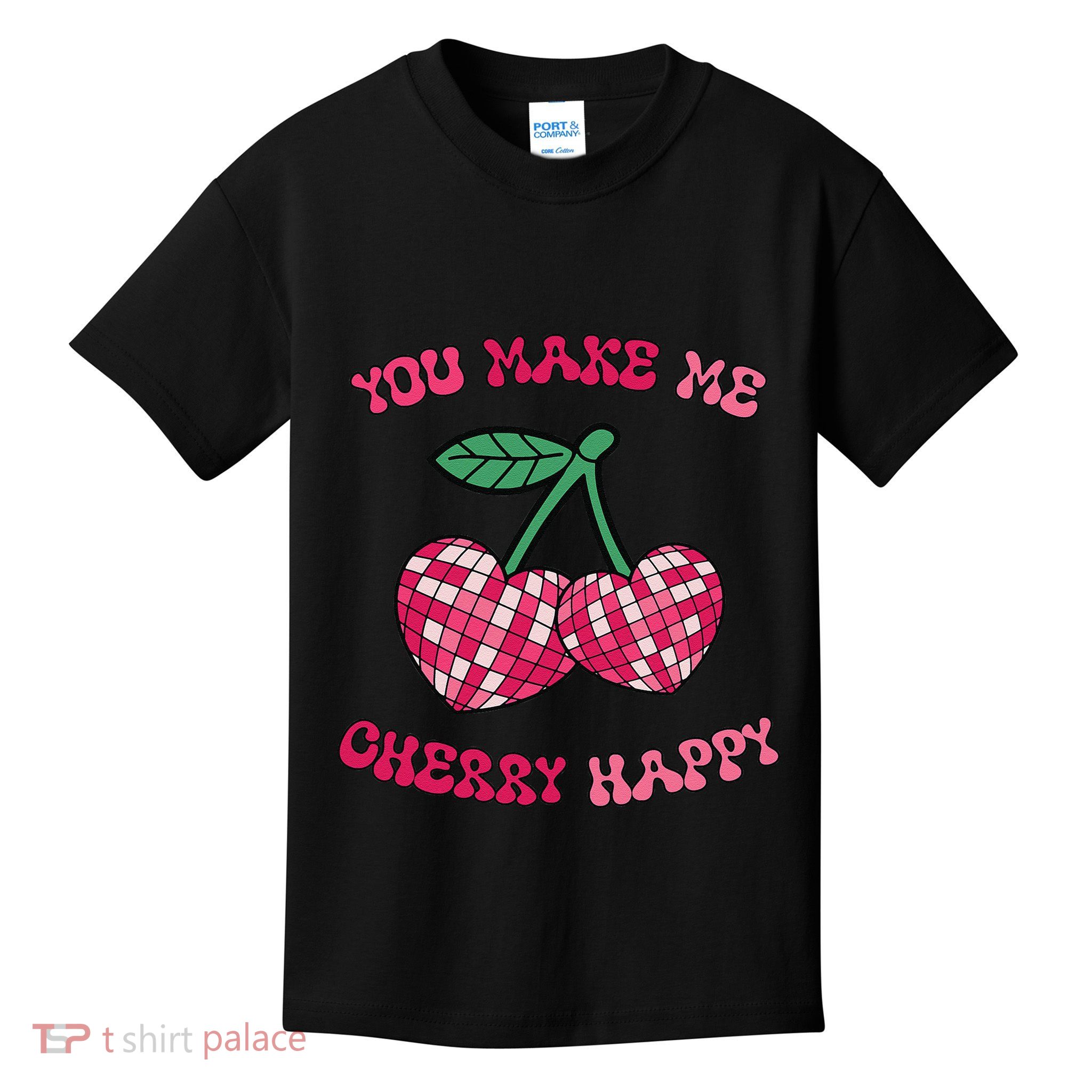 Valentines Day Cherry Hearts Love Make Cherry Happy Kids T-Shirt