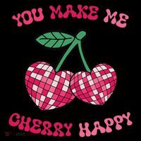 Valentines Day Cherry Hearts Love Make Cherry Happy Kids T-Shirt