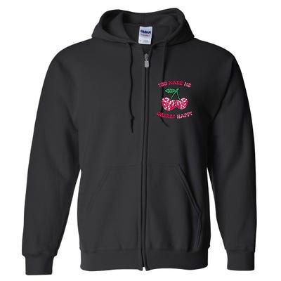 Valentines Day Cherry Hearts Love Make Cherry Happy Full Zip Hoodie