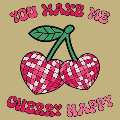 Valentines Day Cherry Hearts Love Make Cherry Happy T-Shirt
