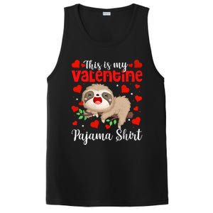 Valentines Day Cute Sloth This Is My Valentine Pajama Gift PosiCharge Competitor Tank