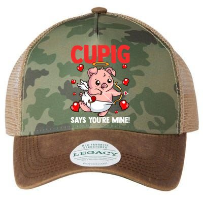 Valentines Day Cupig Says You're Mine Cupidon Funny Pig Love Gift Legacy Tie Dye Trucker Hat