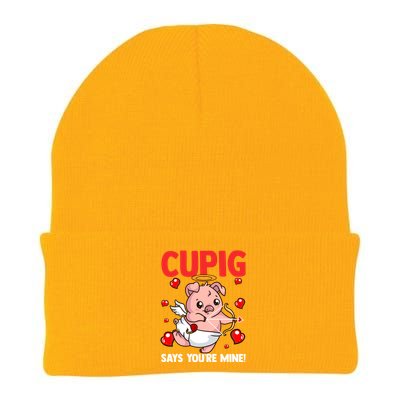 Valentines Day Cupig Says You're Mine Cupidon Funny Pig Love Gift Knit Cap Winter Beanie