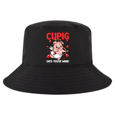 Valentines Day Cupig Says You're Mine Cupidon Funny Pig Love Gift Cool Comfort Performance Bucket Hat