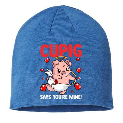 Valentines Day Cupig Says You're Mine Cupidon Funny Pig Love Gift Sustainable Beanie