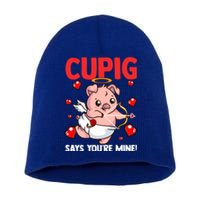 Valentines Day Cupig Says You're Mine Cupidon Funny Pig Love Gift Short Acrylic Beanie