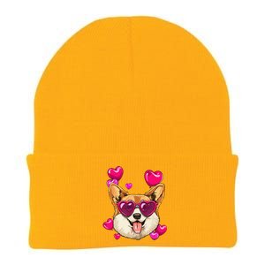 Valentines Day Corgi Heart Couples Love Day Corgi Dog Lover Knit Cap Winter Beanie