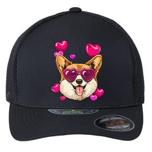 Valentines Day Corgi Heart Couples Love Day Corgi Dog Lover Flexfit Unipanel Trucker Cap