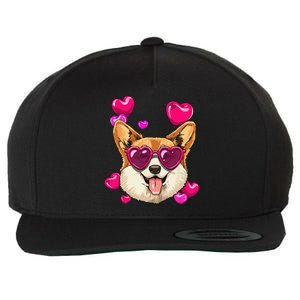 Valentines Day Corgi Heart Couples Love Day Corgi Dog Lover Wool Snapback Cap