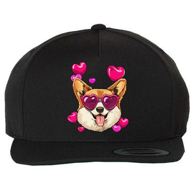 Valentines Day Corgi Heart Couples Love Day Corgi Dog Lover Wool Snapback Cap