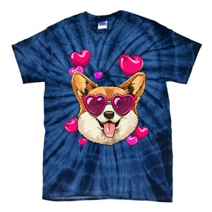 Valentines Day Corgi Heart Couples Love Day Corgi Dog Lover Tie-Dye T-Shirt