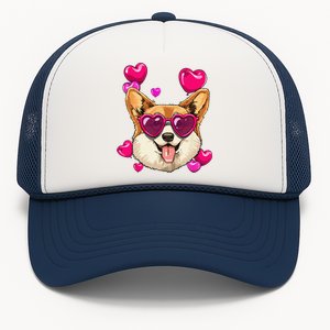 Valentines Day Corgi Heart Couples Love Day Corgi Dog Lover Trucker Hat