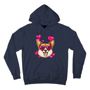 Valentines Day Corgi Heart Couples Love Day Corgi Dog Lover Tall Hoodie