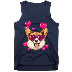 Valentines Day Corgi Heart Couples Love Day Corgi Dog Lover Tank Top