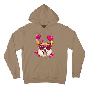 Valentines Day Corgi Heart Couples Love Day Corgi Dog Lover Hoodie