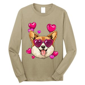 Valentines Day Corgi Heart Couples Love Day Corgi Dog Lover Long Sleeve Shirt