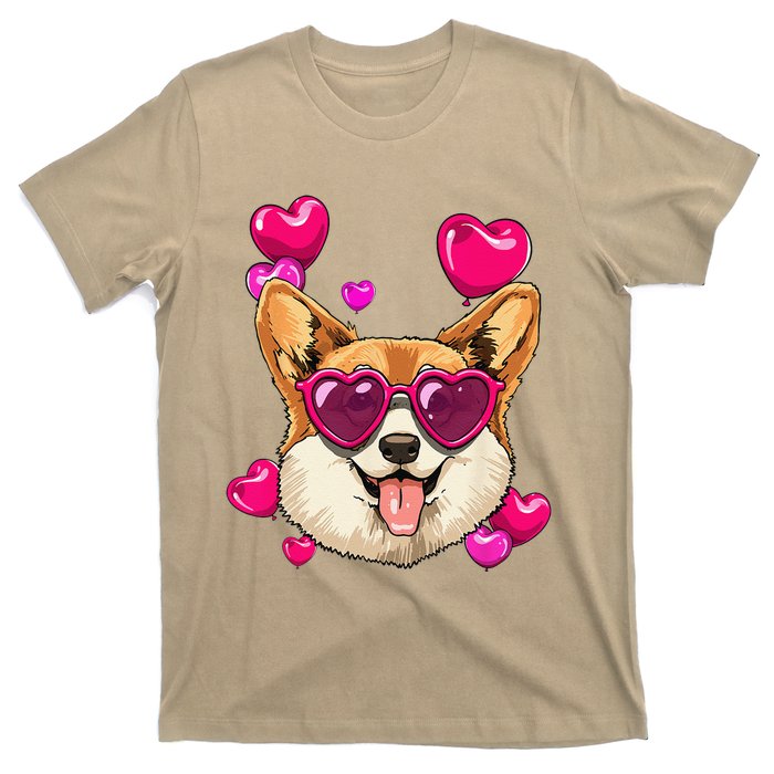 Valentines Day Corgi Heart Couples Love Day Corgi Dog Lover T-Shirt