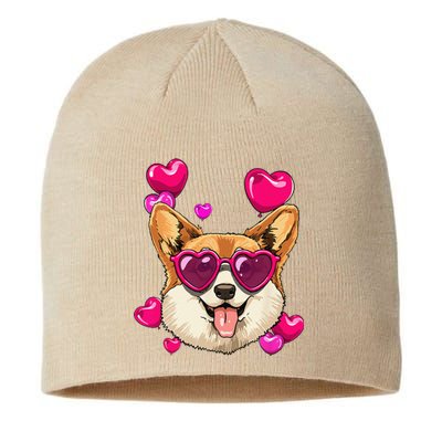 Valentines Day Corgi Heart Couples Love Day Corgi Dog Lover Sustainable Beanie