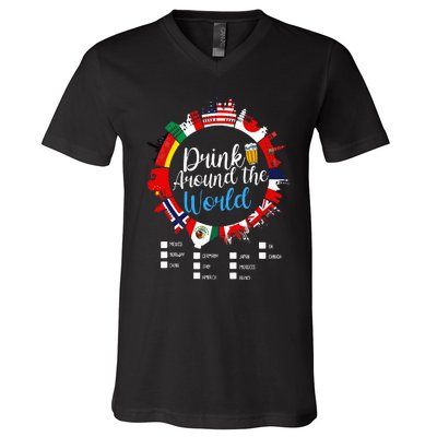 Vacation Drinking Countries International National V-Neck T-Shirt