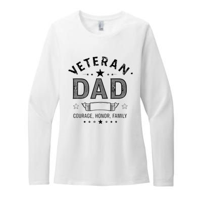 Veteran Dad Courage Honor Family Womens CVC Long Sleeve Shirt