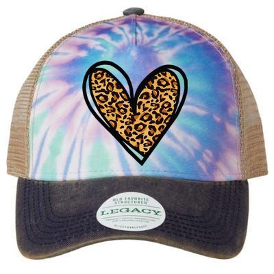 Valentines Day Cheetah Print Heart Love Gift  Legacy Tie Dye Trucker Hat