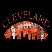 Vintage Downtown Cleveland Ohio Skyline Football Gift Doggie Tank